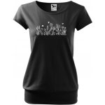 NakupTextil Tričko City s potiskem bílé a černé kytky 01-černá – Zbozi.Blesk.cz