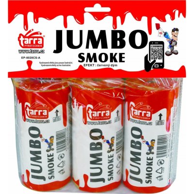 Dýmovnice Jumbo smoke Červená 3 ks 16 3 trhací pojistka – Sleviste.cz