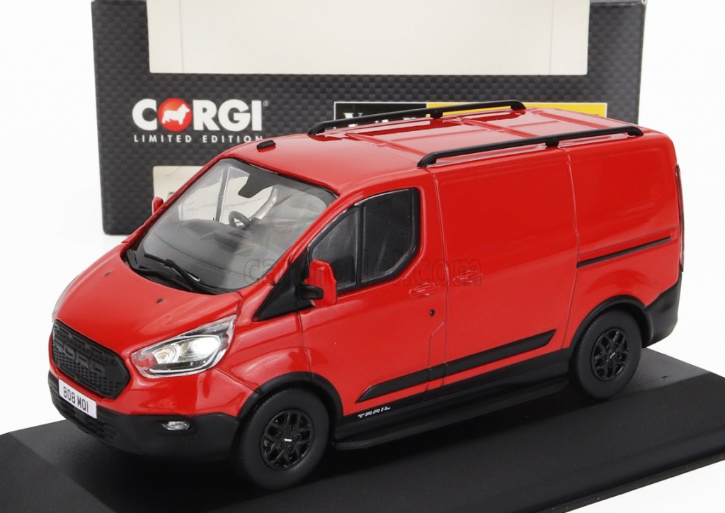 Vanguards Ford england Transit Custom Van 2018 Červená Černá 1:43