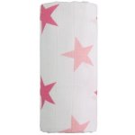 T-tomi Velká bavlněná TETRA osuška 120 x 120 cm Pink stars / růžové hvězdičky – Zboží Mobilmania