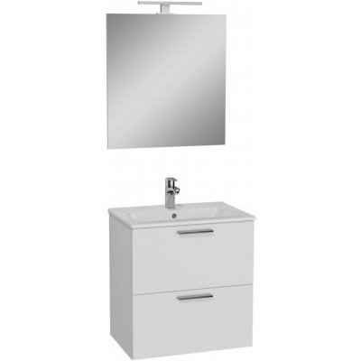 Vitra Koupelnová sestava Mia s umyvadlem, zrcadlem a osvětlením 59 x 61 x 39,5 cm bílá lesk MIASET60B – Zboží Dáma