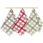 Bellatex Káro 50 x 70 cm Béžová,Zelená,Červená 3 ks – Zboží Dáma