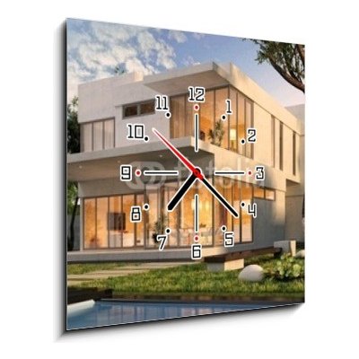 Obraz s hodinami 1D - 50 x 50 cm - The dream house Dům snů
