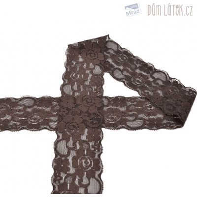 Elastická krajka hnědá, 50 mm – Zboží Mobilmania