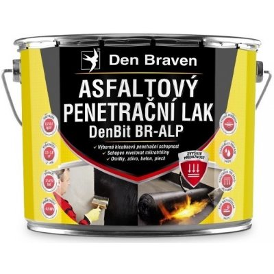 DEN BRAVEN Asfaltový penetrační lak 4,5kg DenBit BR penetral ALP plech – Hledejceny.cz