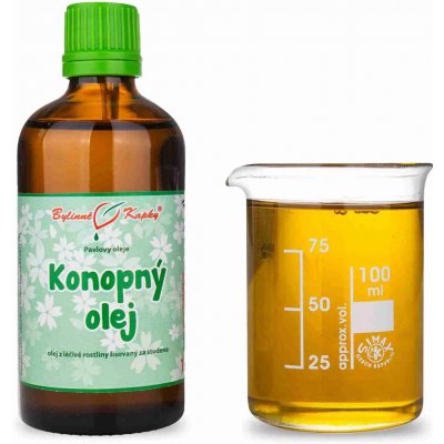 Bylinné kapky Konopný olej přírodní za studena lisovaný 100 ml – Hledejceny.cz
