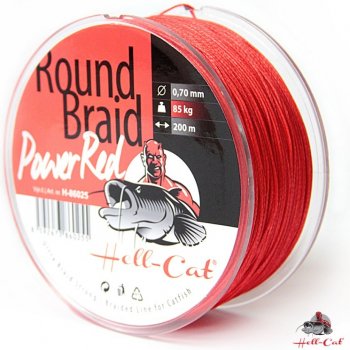 Hell-Cat šňůra Round Braid Power Red 200m 0,60mm 75kg