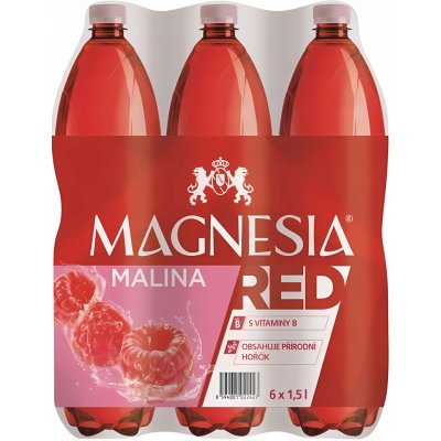 Magnesia Red jemně perlivá minerální voda Malina 6 x 1,5 l – Hledejceny.cz