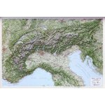 L.A.C. Alpy - plastická mapa 95 x 65 cm Varianta: bez rámu, Provedení: plastická mapa – Zboží Mobilmania