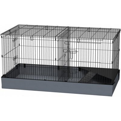 PawHut Klec pro hlodavce 120 x 61 x 61 cm černá + šedá – Zboží Dáma