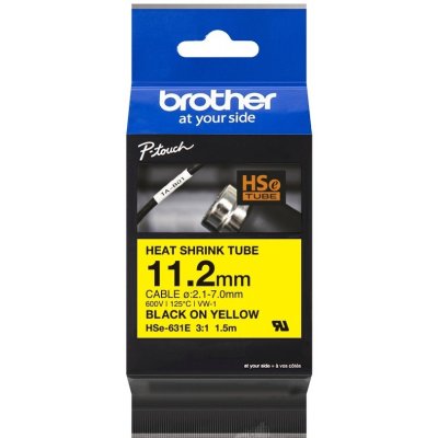 Brother HSE-631E, bužírka žlutá / černá 11,2 mm – Zbozi.Blesk.cz