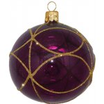 ORNEX Koule skleněná fialová linky 80 mm – Hledejceny.cz