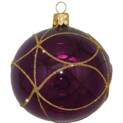 ORNEX Koule skleněná fialová linky 80 mm – Hledejceny.cz