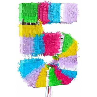 Godan Piňata číslo "5" barevná, tahací, 50 × 35 × 7,5 cm – Sleviste.cz