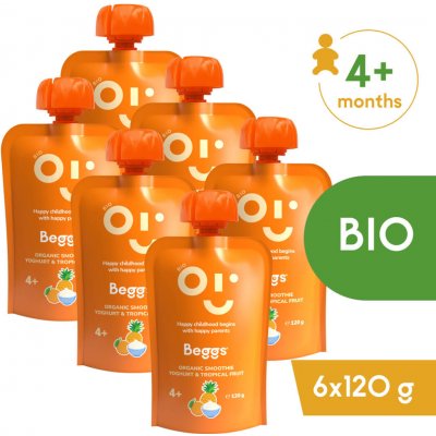 Beggs BIO Smoothie s jogurtem a tropickým ovocem 6 x 120 g – Zboží Dáma