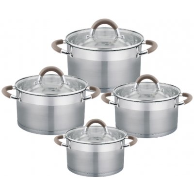 Haus Roland Sada nerezového nádobí, 8dílná, šedé úchyty – Zboží Dáma