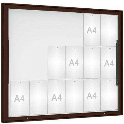 PROCITY Venkovní vitrína Classique, 18 x A4, plexi, hnědá | Zboží Auto