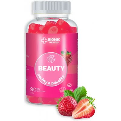 Biomic BEAUTY gummies jahodová příchuť 90 ks – Hledejceny.cz