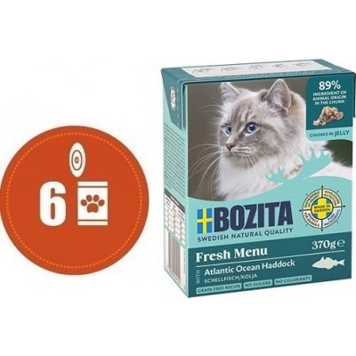 Bozita Fresh Menu kousky v rosolu s treskou 6 x 370 g – Zbozi.Blesk.cz