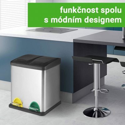 Jago Odpadkový koš pedálový nerezová ocel 2 x 8 L JG87842 – Hledejceny.cz