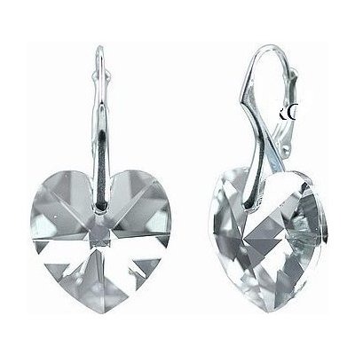 Swarovski Elements Heart krystal stříbrné visací bílé srdce srdíčka 31240.1 Crystal bílá čirá křišťálová – Hledejceny.cz