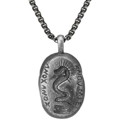 Manoki Ocelový neptuno medailon s hadem WA663 – Zboží Mobilmania