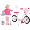 Dětské balanční kolo Smoby Set s košíkem Corolle Comfort s panenkou Eloise s doplňky 36 cm