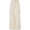 Dámské klasické kalhoty Ladies High Waist Wide Leg Twill Cargo Pants whitesand