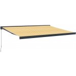 vidaXL Zatahovací markýza žlutá a bílá 4,5 x 3 m textil a hliník – Zboží Mobilmania