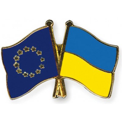 Odznak (pins) 22mm vlajka EU + Ukrajina - barevný – Hledejceny.cz