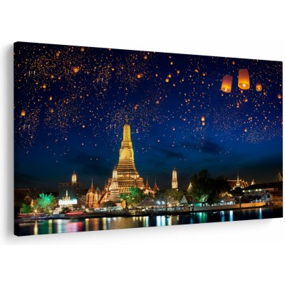Obraz - Lampióny štěstí, Bangkok, jednodílný 120x80 cm – Hledejceny.cz