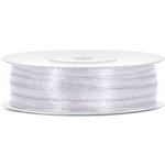 Stuha saténová BÍLÁ, 3 mm x 50 m – Zboží Dáma