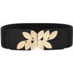 Emily Široký elastický pásek se zlatou sponou List – Sleviste.cz