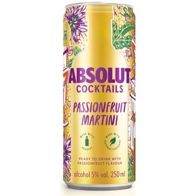 Absolut Passion.Martini 5% cocktails 5% 0,25 l (holá láhev) – Zboží Dáma