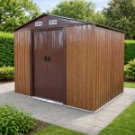 BestBerg BBSH-608W 5,3 m² 205 x 257 x 202 cm dekor dřeva/hnědá – Sleviste.cz