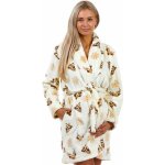 Huňatý župan s límcem pro ženy na kojení s jeleny sněhové vločky a Vánoce 1Z1429 béžová – Zboží Dáma