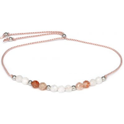 Agato Šňůrkový náramek na nohu se slunečním a měsíčním kamenem HE26N3S-LP – Zboží Dáma