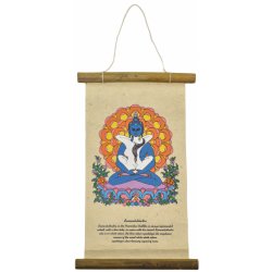 Sanu Babu Barevný tisk na svitku z ručního papíru, Buddha Samantabhadra, 33x20cm