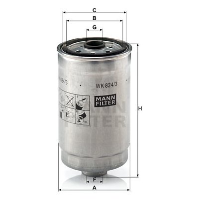 WK 824/3 MANN-FILTER Palivový filtr – Hledejceny.cz
