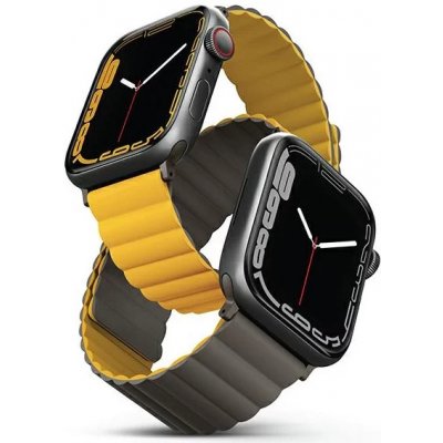 UNIQ strap Revix Apple Watch Series 4/5/6/7/8 / SE / SE2 / Ultra 42/44 / 45mm. Reversible Magnetic mustard-khaki UNIQ-45MM-REVMUSKAK – Zboží Mobilmania
