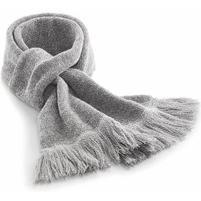 Beechfield Klasická pletená šála šedý melír – Hledejceny.cz
