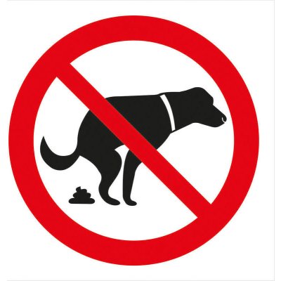 Walteco Zákaz venčení psů 92x92mm - symbol, samolepka Množství: 10 ks , 20299BP2 – Zboží Mobilmania