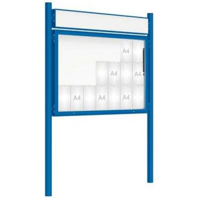 PROCITY Venkovní vitrína model 2000 21x A4, modrá, včetně sloupků a záhlaví | Zboží Auto