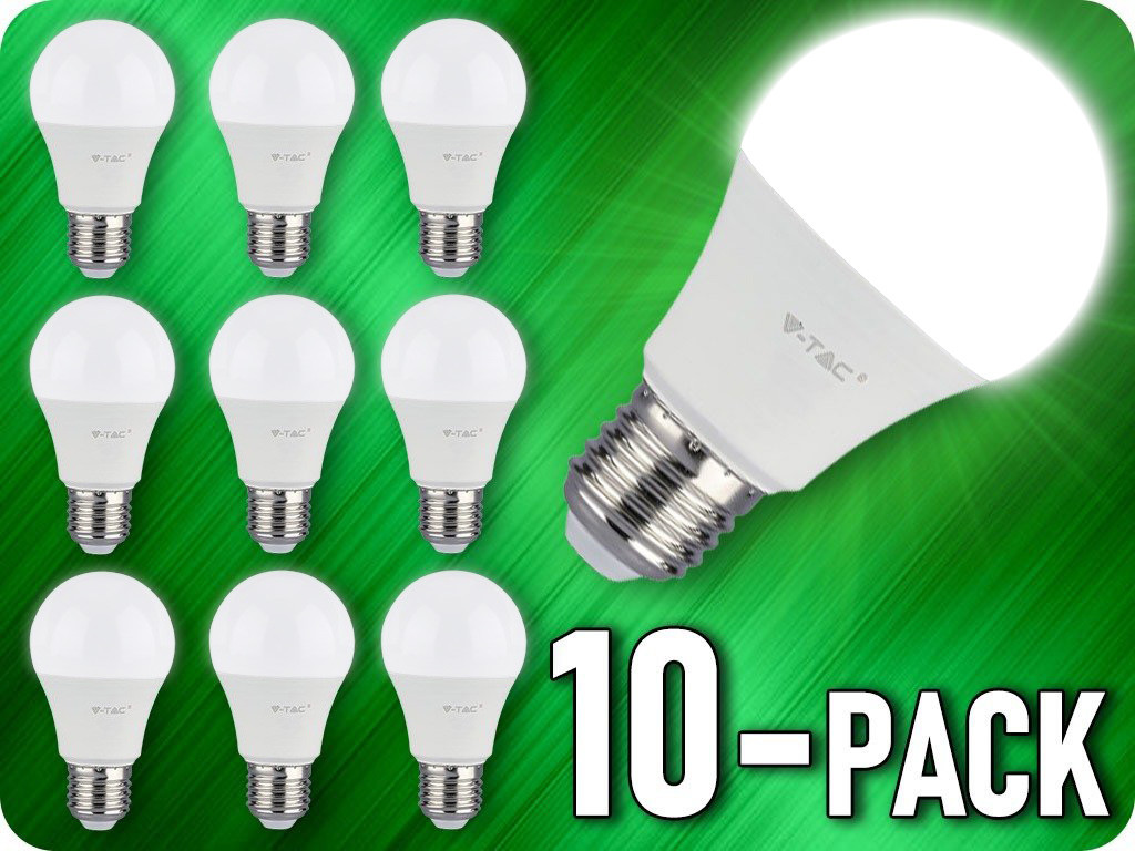 Recenze V-TAC LED žárovka E27, 9W, A60, Samsung chip, teplá bílá 10 ks