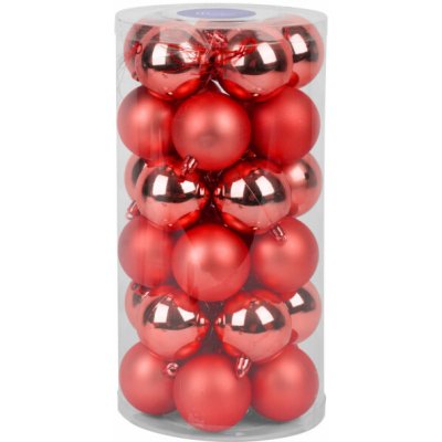 MagicHome Vánoční koule, 30 ks, 6 cm, červená, mix, na vánoční stromek – Hledejceny.cz