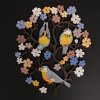 Dekorace Amadea dřevěný strom s ptáky barevná dekorace k zavěšení výška 18 cm