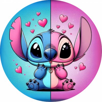 Obrázek na dort LILO A STITCH ● materiál: JEDLÝ PAPÍR Ⓜ️, ● velikost: průměr 20 cm ☝ – Sleviste.cz