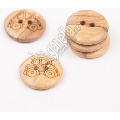 Knoflík Drops Auto (dřevěné) no. 806 15mm – Zboží Dáma