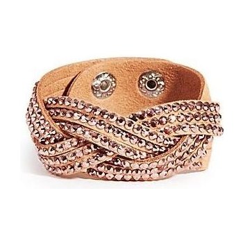 Guess Braided Rhinestud Cuff P280969965A hnědý