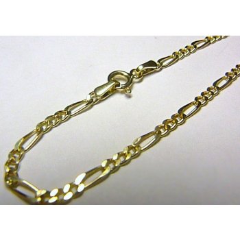 Silné mohutné zlaté figaro zlatý řetízek 45cm 585/0,96gr H209